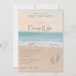 Invitación Simple Gender Neutral Beach Baby Shower