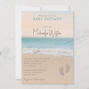 Invitación Simple Gender Neutral Beach Baby Shower