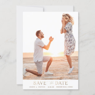 Invitación Simple Gold Photo Save the Date