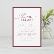Simple Graceful Script Burgundy La Noche Antes