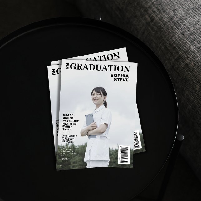 Invitación Simple graduación de fotos de la revista de enferm (Subido por el creador)