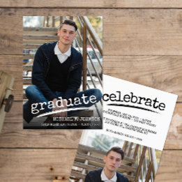 Invitación Simple Graduate Grunge Photo Graduation