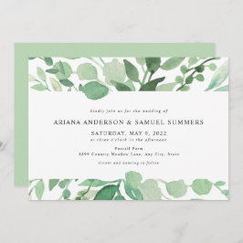 Invitación Simple Greenery boda 4197