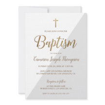 Simple Gris Oro Blanco Bautismo moderno