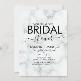 Invitación Simple guión de mármol Elegante DUCHA NUPCIAL 