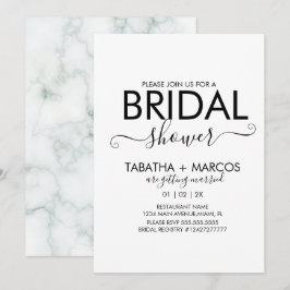 Invitación Simple guión de patrón de mármol para ducha de NOV