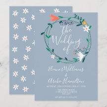 Simple guirnalda floral azul polvoriento para boda