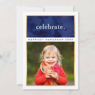 Invitación SIMPLE HANUKKAH celebra la foto de la marina de or
