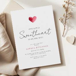 Invitación Simple Heart Little Sweetheart Baby Shower