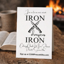 Invitación Simple Iron sharpens Iron Christian Men's Retreat