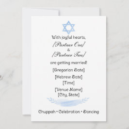 Invitación Simple Jewish Star Invitation