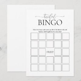 Invitación Simple juego de ducha de novia con Bingo de novia