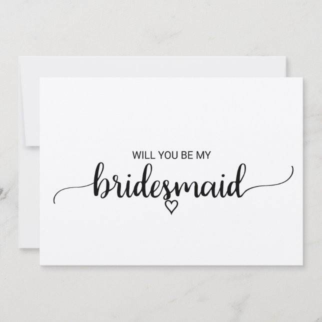 Invitación Simple Kraft Calligraphy Bridesmaid (Anverso)