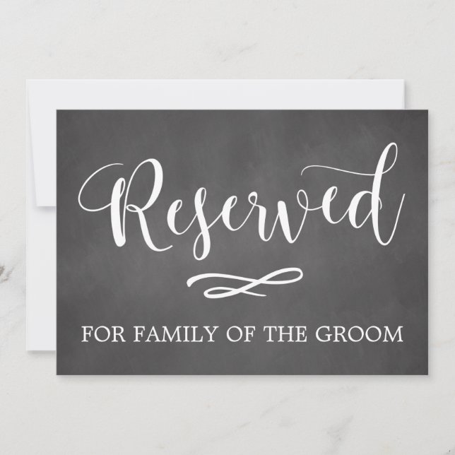 Invitación Simple Letra Reservada Señal de Asiento Boda (Anverso)