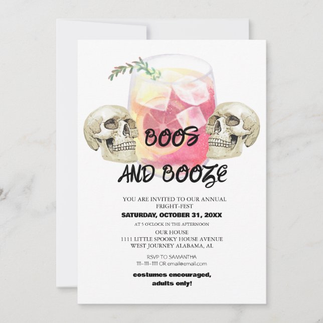 Invitación simple lindo y espeluznante disfraces de halloween (Anverso)