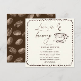 Invitación Simple Love is Brewing Coffee Bridal Shower