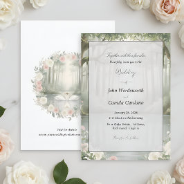 Invitación Simple Lovely Swan Couples Beautiful Wedding 