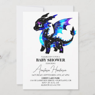 Invitación Simple Magia Dragon Boy Baby Shower