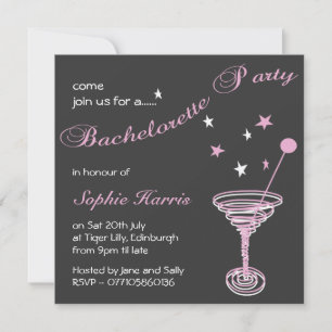 Invitación Simple Martini Swirl Bachelorette Party