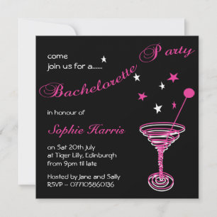 Invitación Simple Martini Swirl Bachelorette Party
