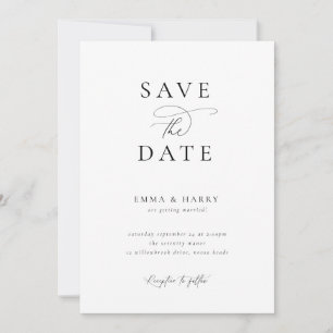 Invitación Simple matrimonio Minimalista moderno salva la fec