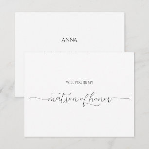 Invitación Simple Matrón de guión mínimo de propuesta de hono