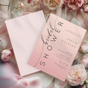 Invitación Simple Melocotón Rosa Ombre Despedida de Soltera