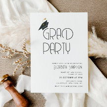 invitación simple mínima de fiesta de graduación d