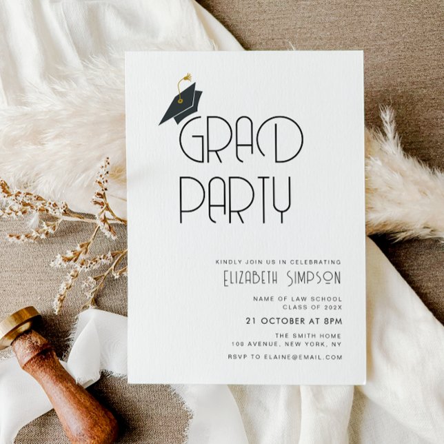 invitación simple mínima de fiesta de graduación d (Subido por el creador)