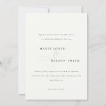 Simple Minimal Elegant Script Black White Wedding