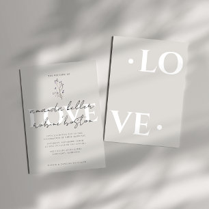 Invitación Simple Minimal Elegante Boda