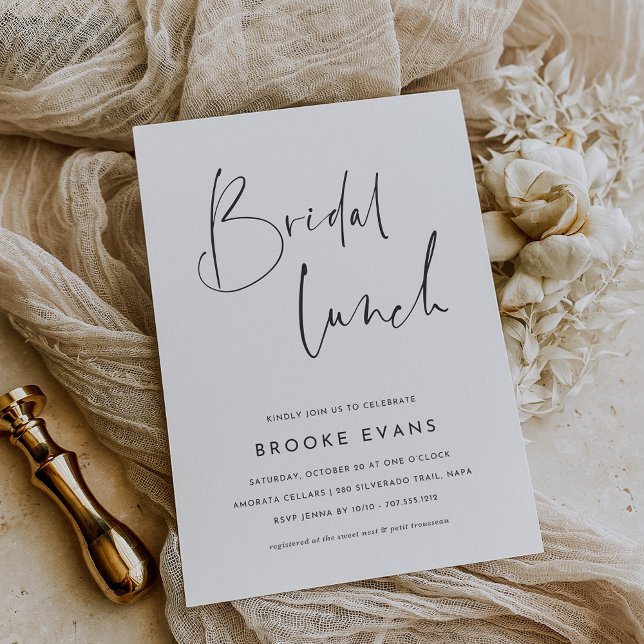 Invitación Simple Minimalist Script Bridal Lunch (Subido por el creador)