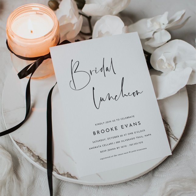 Invitación Simple Minimalist Script Bridal Luncheon (Subido por el creador)