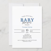 Invitación simple Minimalista a Baby Shower
