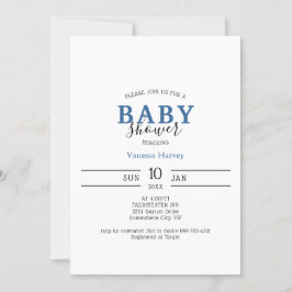 Invitación simple Minimalista a Baby Shower