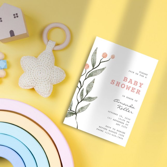 Invitación simple Minimalista a Baby Shower (Subido por el creador)