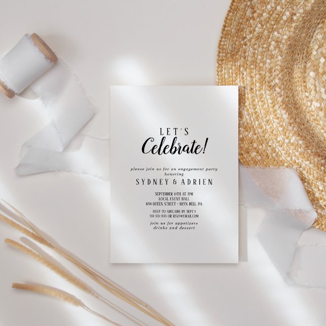 Invitación Simple Minimalista celebremos al Fiesta (Subido por el creador)