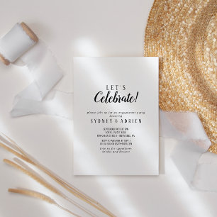 Invitación Simple Minimalista celebremos al Fiesta