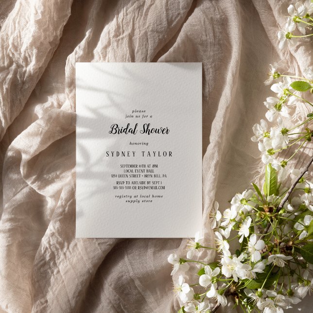 Invitación simple Minimalista de ducha de novia (Subido por el creador)