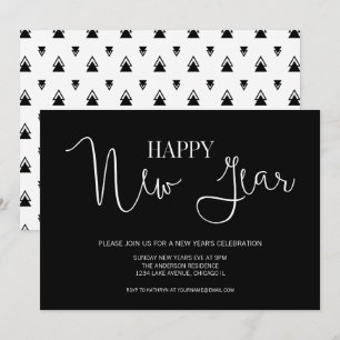 Invitación Simple Minimalista Fiesta de Nochevieja