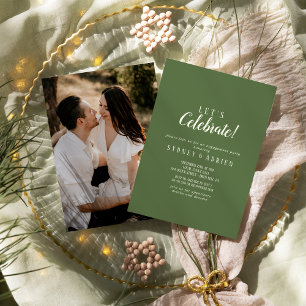 Invitación Simple Minimalista Foto de sabio oscuro celebremos