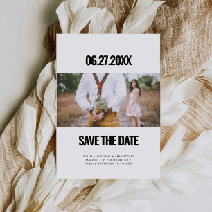 Invitación Simple minimalista Guardar la foto de fecha