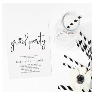 Invitación simple minimalista moderna a la graduac