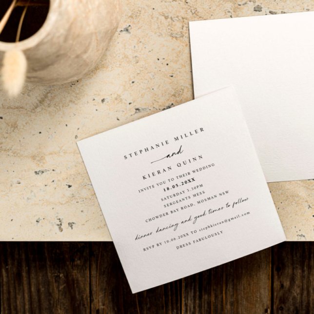 Invitación simple Minimalista moderna de casamient (Subido por el creador)