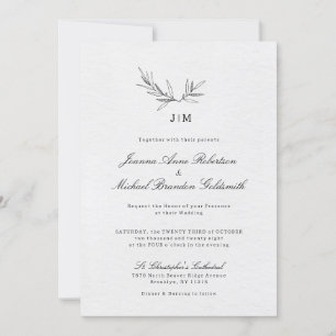 Invitación Simple Minimalista moderno Eucalyptus Olive Boda