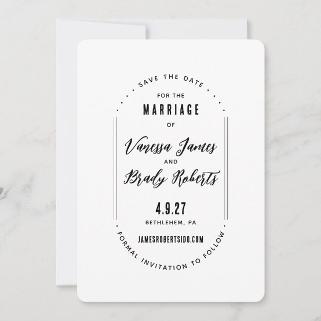 Invitación Simple Minimalista moderno Guardar la fecha (Anverso)