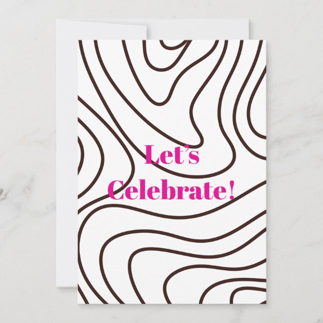 Invitación Simple, minimalista negro y blanco  (Anverso)
