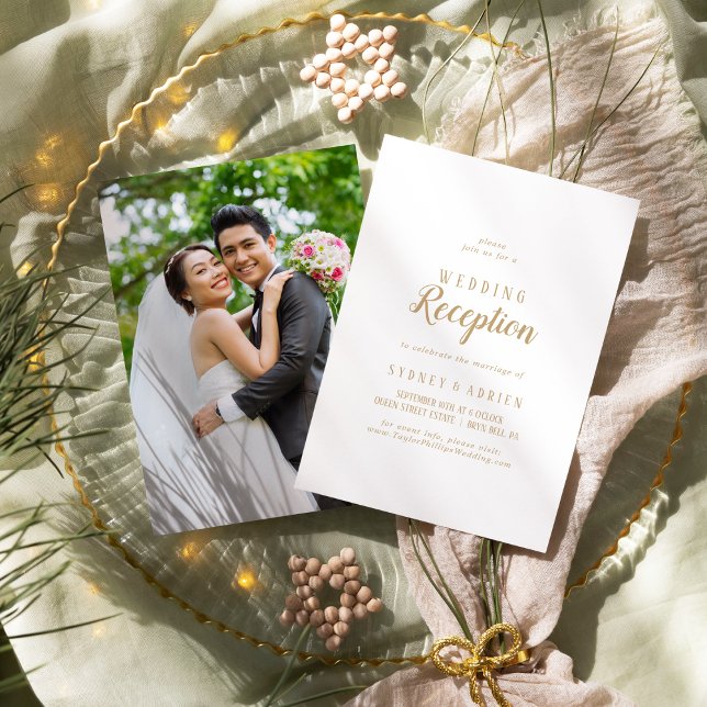 Invitación Simple Minimalista|Recepción de matrimonio con fot (Subido por el creador)