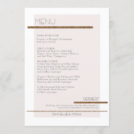 Invitación Simple Minimalista y moderno menú blanco rosado de