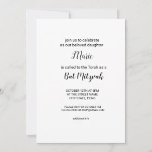 Invitación simple mínimo negro w agregar el nombre texto edit